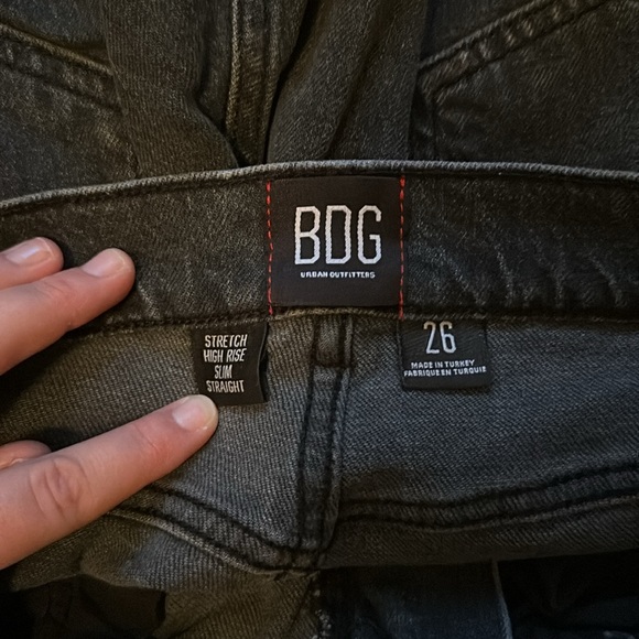 Urban Outfitters Black High Rise Slim Straight Jeans - Picture 3 of 3